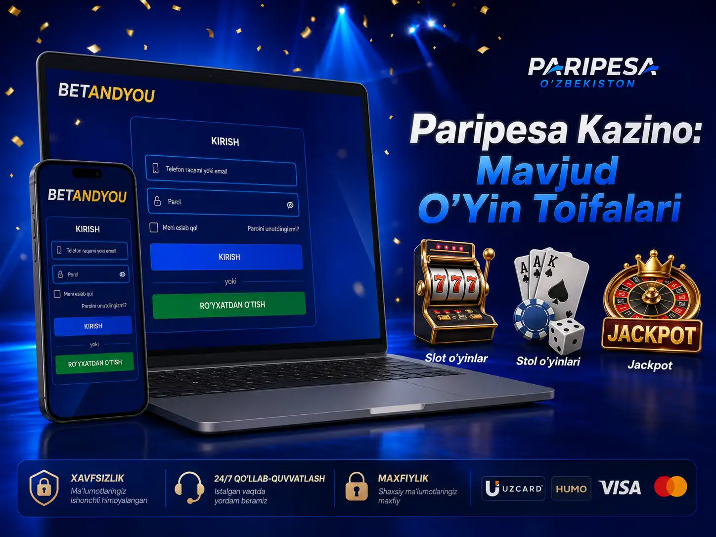 Paripesa Kazino: Mavjud O'Yin Toifalari